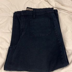 J. Crew Point Sur Pants Wide Leg Crop navy blue